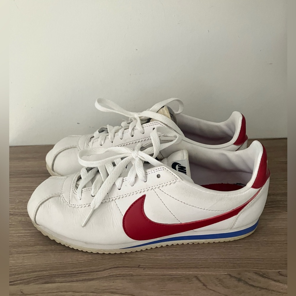 Nike Classic White and Red Cortez Sneakers